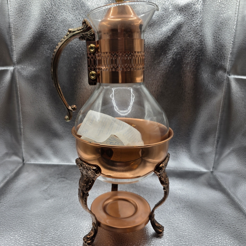 Elegant Copper and Glass Coffee Maker